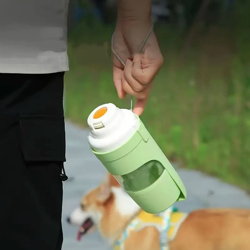 2-in-1 Pet Travel Water & Food Bottle – Portable & Foldable