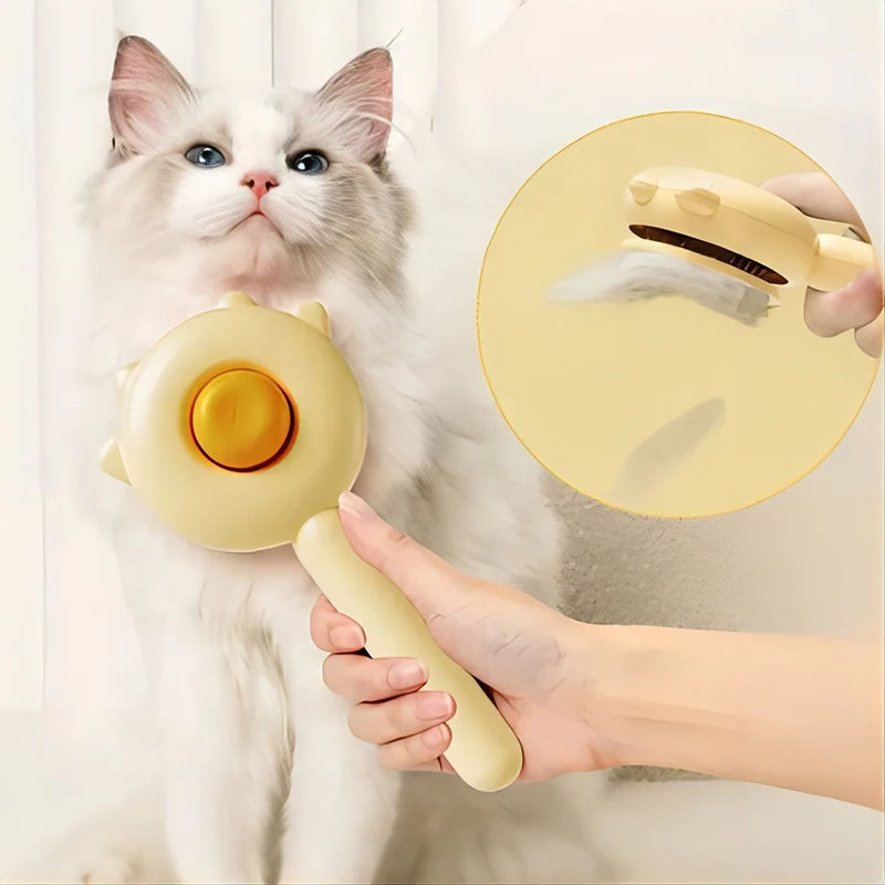 Pet Brush – One-Click Self-Cleaning Grooming Brush for Dogs & Cats