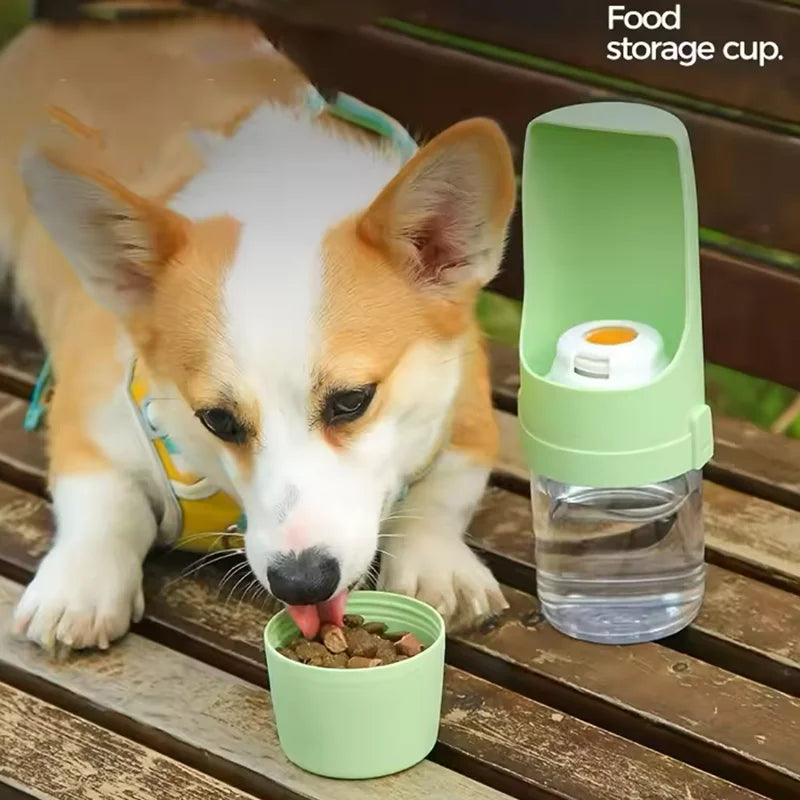 2-in-1 Pet Travel Water & Food Bottle – Portable & Foldable