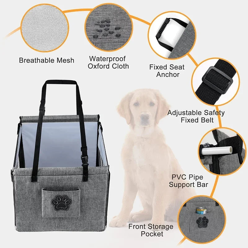 Car Pet Seat Basket – Safe & Comfortable Travel for Dogs or Cats