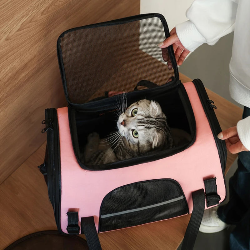 Travel Pet Bag – Foldable & Breathable Shoulder Carrier
