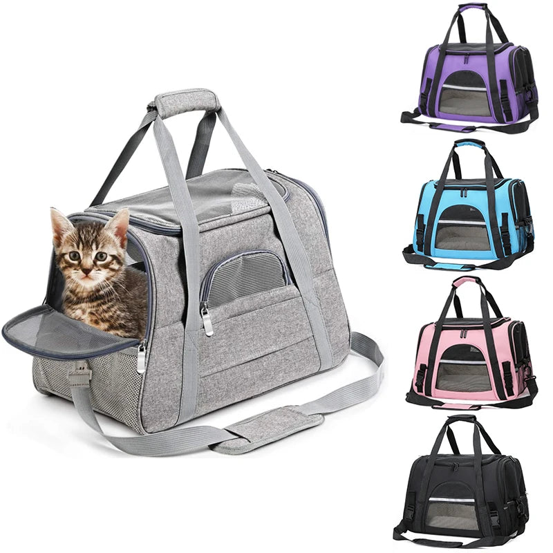 Travel Pet Bag – Foldable & Breathable Shoulder Carrier