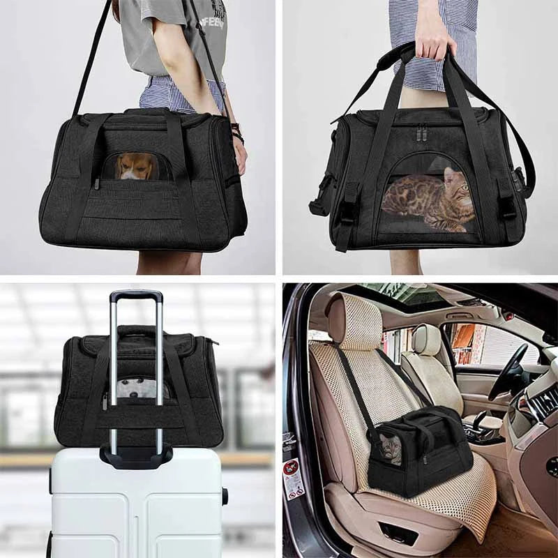 Travel Pet Bag – Foldable & Breathable Shoulder Carrier